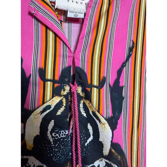 Figue Pink Scarab Mini Dress with Tie Sz. XS - Picture 6 of 10